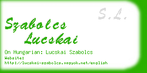 szabolcs lucskai business card